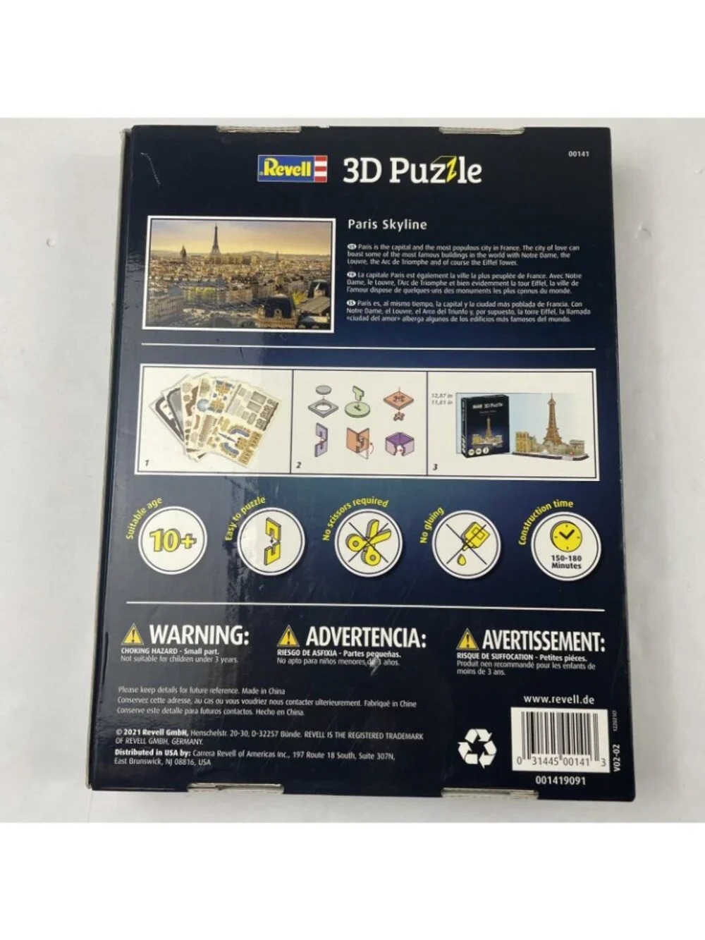 Revell 3D Puzzle Paris Skyline 114 Pieces Ages 10+
